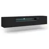 Image de Lowboard TV Armoire Aura 200 cm Suspendue ou posée universelle Armoire basse TV Board Sideboard HiFi Table Armoire suspendue Matte noire avec éclairage LED