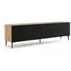 Image de Meuble TV Philaé avec 4 portes, aspect bois et couleur noire, 200 cm