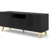 Image de Armoire TV DIUNA 145 cm 2D1K sur pieds NOIR MAT / NOIR BRILLANT Armoire basse Armoire TV Moderne
