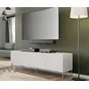 Image de Meuble TV Homlando Surf, blanc brillant, 200 cm de hauteur, pieds dorés, table basse