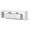 Image de Armoire TV 160 cm BLANC MAT (corps), BLANC BRILLANT (façades)