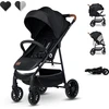 Image de Lionelo Zoey Buggy Poussette avec position allongée Noir