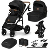 Image de Poussette Lionelo 2in1 Mari Tour jusqu'à 22 kg, roues : type off-road, aération 3D panoramique, touches deavec fonction mémoire, fonction porte-bébé - Noir