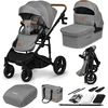 Image de Lionelo Poussette 2en1 Mari Tour jusqu'à 22 kg, Roues : type off-road, Aération 3D panoramique, Touches deavec fonction mémoire, Fonction porte-bébé - Gris