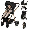 Image de Lionelo Amber Poussette combinée 2 en 1, Set avec siège sportif, nacelle fixe, sac, moustiquaire, housse feuille de pluie - Black Onyx