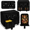 Image de Zeegma Knapper Dual Airfryer 9L, Noir, 2 compartiments, Sans graisse, 1700W