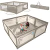 Image de Lionelo WILLOW XL Parc Bébé 187x207 cm, 2 Entrées Latérales Zippées, en occasion ou reconditionné