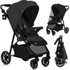 Image de Lionelo Emma One Poussette jusqu'à 22 kg Roues pivotantes 360 Pliable d'une seule main Dossier et repose-pieds réglables Capote XXL UPF50+ Gris
