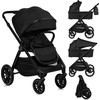 Image de Poussette 2 en 1 Lionelo Layla avec nacelle et poussette canne jusqu'à 22 kg, nacelle jusqu'à 9 kg, roues enPolyuréthanepivotantes à 360°, capote XXL - Noir