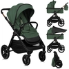 Image de Poussette 2 en 1 Lionelo Layla avec nacelle et poussette canne jusqu'à 22 kg, nacelle jusqu'à 9 kg, roues enPolyuréthanepivotantes à 360°, capote XXL - Vert