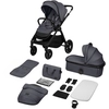 Image de Poussette combinée Lionelo Layla 2 en 1, avec baignoire pour bébé et poussette pour enfants jusqu'à 22 kg, baignoire pour bébés jusqu'à 9 kg, roues pivotantes à 360° en PU, capote XXL - Gris