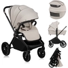 Image de Poussette Lionelo Mika Plus 2 en 1 jusqu'à 38 mois (22 kg), capote XXL avec UPF50+, réglage en trois étapes de la poignée parentale - beige