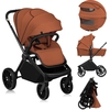 Image de Poussette combinée Lionelo Mika Plus 2en1 jusqu'à 38 mois (22kg), capote XXL avec UPF50+, réglage de la poignée parentale en 3 positions - Brown Rust