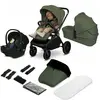 Image de Poussette combinée Lionelo Mika Plus 3 en 1 jusqu'à 38 mois (22 kg), capote XXL avec UPF50+, poignée parentale réglable sur 3 positions - Vert olive