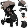 Image de Lionelo Buggy MIRA jusqu'à 22 kg, Roues pivotantes 360°, Filtre UPF50+, Capote étanche XXL Beige