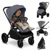 Image de Lionelo Mika Plus Poussette universelle jusqu'à 22kg Haute manoeuvrabilité Capote XXL avec UPF50+ Gris
