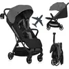 Image de Poussette Julie Air jusqu'à 22 kg Roues pivotantes Suspension à 360° Mécanisme de pliage à une main - Gris