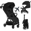 Image de Poussette Julie Air jusqu'à 22 kg Roues pivotantes Suspension à 360° Mécanisme de pliage à une main - Noir