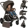 Image de Poussette 2-en-1 Lionelo Layla avec nacelle et poussette canne jusqu'à 22 kg, nacelle jusqu'à 9 kg, roues enPolyuréthanepivotantes à 360°, capote XXL - Beige