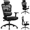Image de Huzaro Combat 7.0 Chaise de gaming chaise de bureau fauteuil de direction jusqu'à 150 kg tissu ventilé soutien lombaire appui-tête accoudoirs 4D noir