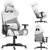 Image de Huzaro Force 6.2 | Chaise de jeu Chaise de bureau Chaise de bureau Gamer Tissu | jusqu'à 130 kg | Réglable en hauteur Appui-tête Appui lombaire | Blanc
