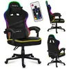 Image de Huzaro Force 4.4 | RGB LED éclairage chaise de jeu chaise de bureau chaise de bureau tissu ergonomique | appui-tête coussin lombaire fonction bascule | noir