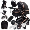 Image de GaGaDumi Florida poussette 3 en 1 set complet avec siège auto - Baby Stroller - poussette combinée 3 en 1 set complet pneus pleins en caoutchouc - sac à langer
