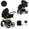 Image de Kunert MATA 2in1 Poussette en noir avec cadre graphite - Poussette sûre et confortable pour bébé