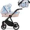 Image de Kunert IVENTO 2in1 Poussette en bleu/rose avec cadre noir
