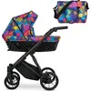Image de Kunert Ivento 2in1 Poussette au style coloré avec cadre noir et équipement complet