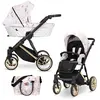 Image de Kunert Ivento Premium 2in1 Poussette en blanc/rose avec cadre doré et fleurs délicates