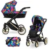 Image de Kunert Ivento Premium 2in1 Poussette multicolore avec cadre doré et équipement complet