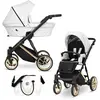 Image de Kunert Ivento Premium 2in1 poussette en blanc avec cadre doré et équipement de confort