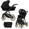 Image de Kunert Ivento Premium 2in1 Poussette avec cadre doré en noir