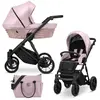 Image de IVENTO poussette poussette siège auto set complet poussette set 2 en 1 (eco pink metallic, frame color : black)