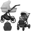 Image de Kunert ARIZO 2in1 Poussette en gris avec châssis noir, nacelle et accessoires