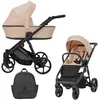 Image de Kunert Arizo 2in1 Poussette rose/rose avec châssis noir, nacelle et siège sport