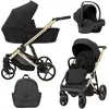 Image de Kunert Poussette Arizo Premium 01 Black Cadre doré siege auto