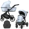 Image de Kunert ARIZO 2in1 Poussette éco-cuir en bleu/bleu bébé, châssis noir