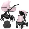 Image de Kunert ARIZO 2in1 Poussette éco-cuir en rose/rose bébé, châssis noir