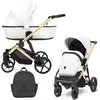 Image de Kunert ARIZO PREMIUM 2in1 Poussette éco-cuir blanche avec cadre doré - Design écologique et confort