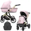 Image de Kunert ARIZO PREMIUM 2in1 Poussette éco-cuir rose avec cadre doré - Design écologique