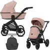 Image de Kunert BRAV Poussette 2en1 rose avec cadre noir, roues et accessoires variés