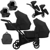 Image de Poussette double Kunert BRAV DUO 2 en 1, noire, avec roues en gel et châssis noir