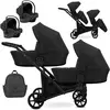Image de Kunert BRAV DUO 3 en 1 poussette double avec 2x Cosmo coques bébé en noir