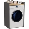 Image de Armoire pour machine à laver indépendante durable avec étagère - Anthracite & Chêne Artisan 64 x 97 x 50 cm Étagère de salle de bain Colonne Salle de bains Meubles de salle de bains