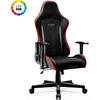 Image de Diablo X-ST4RTER Chaise de jeu Chaise de bureau Chaise PC Housse ergonomique en tissu Accoudoirs en 2D Mécanisme de basculement, Couleur : Noir LED