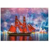 Image de Puzzle 1000 pièces Bateau à Voiles Rouges 104482