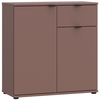 Image de Casa Dolce Commode ILUSINA, rouge terre cuite, 80x34x82 cm, armoire avec étagère intérieure, portes battantes, un tiroir