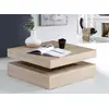 Image de Table basse plateau rotatif - Carré - Chene - 78 x 78 x 36 cm - COFFEE